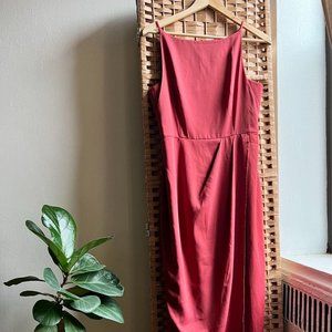 Love, Bonito Blush Pink Spaghetti Strap Boatneck Midi Dress